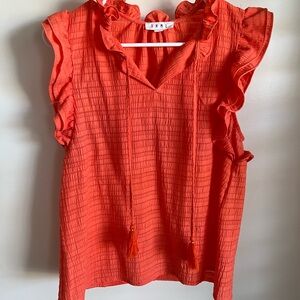 THML Coral Ruffle Neck Sleeveless Top